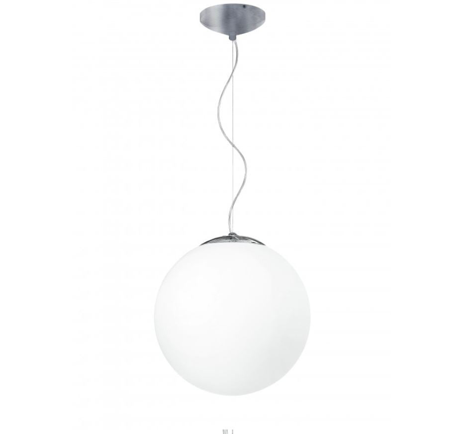 Sospensione sfera vetro bianco 1XE27 non incl. struttura in metallo cromato D.45cm CITY Sospensione sfera vetro bianco 1XE27 non incl. struttura in metallo cromato D.45cm CITY